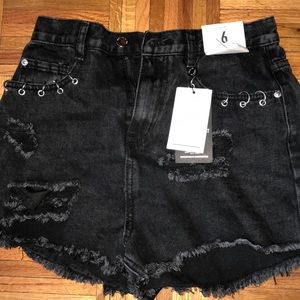 Black Distressed shorts